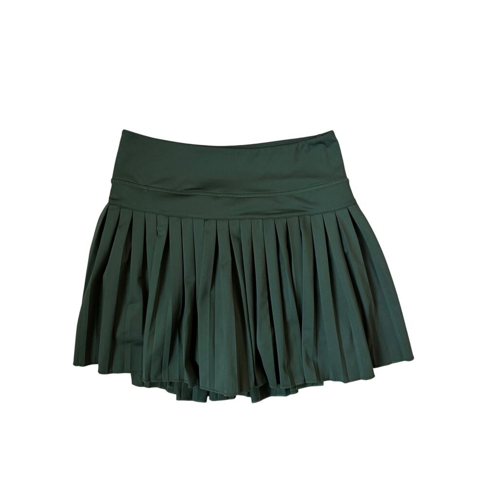 Gold Hinge Pleated Tennis Skirt (Forest Green) - Medium